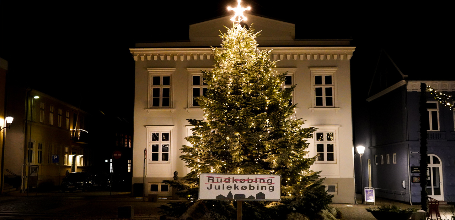 Rudkøbing er i anledning af julen blevet til Julekøbing