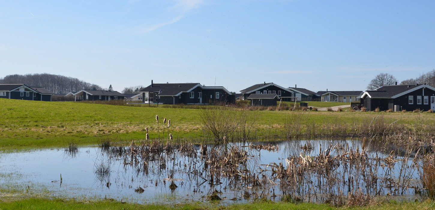Sommerhuse beliggende ned til en sø