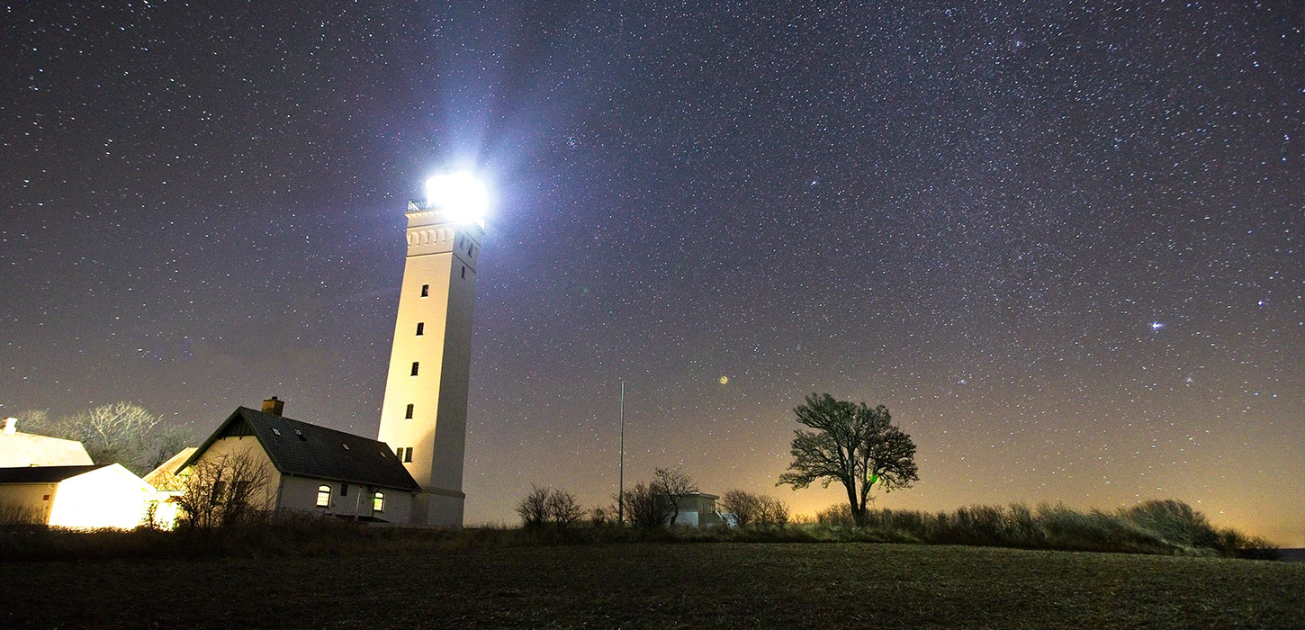 Stjernehimmel ved Keldsnord Fyr på Sydlangeland