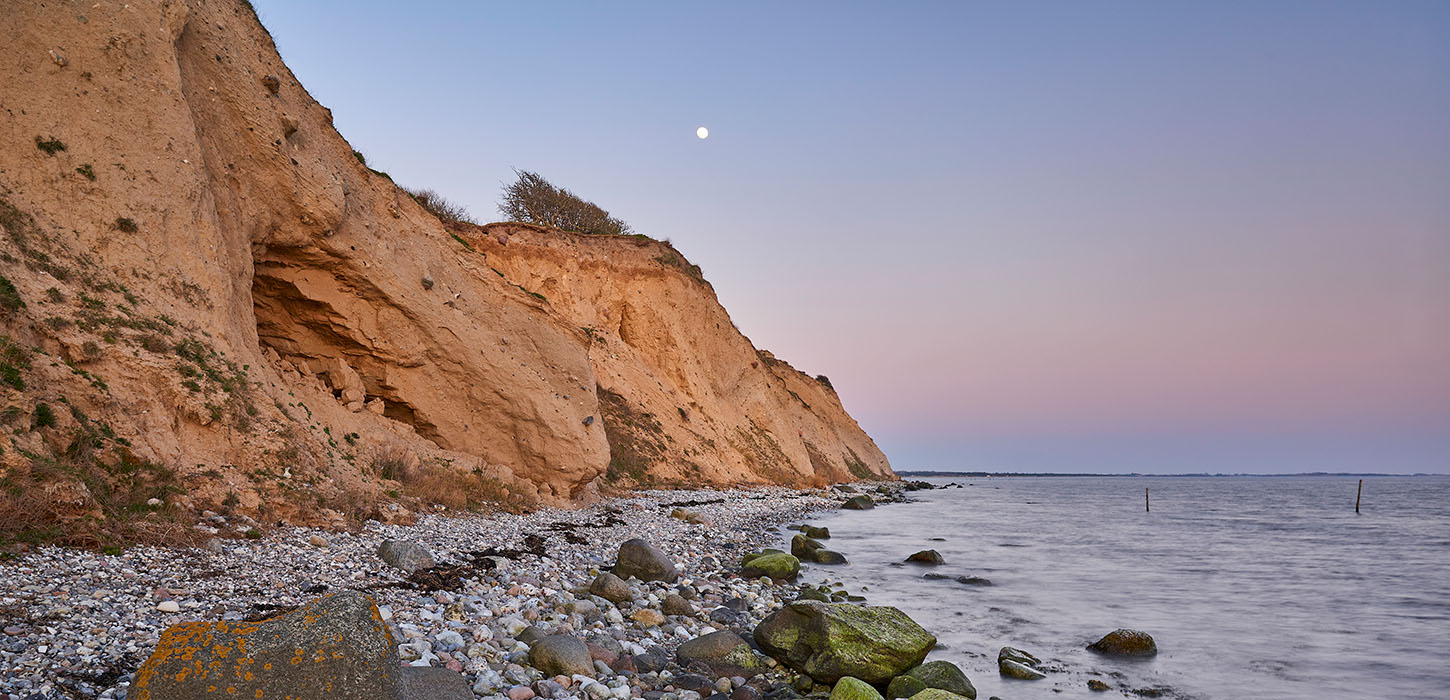 Ristinge klint i solnedgang