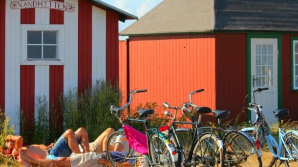 billede af badehusene i Ærøskøbing